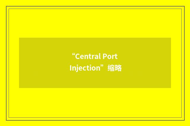 “Central Port Injection”缩略