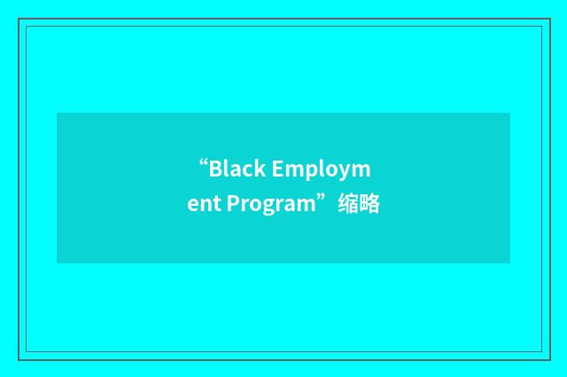 “Black Employment Program”缩略