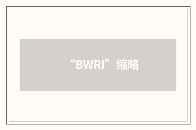 “BWRI”缩略