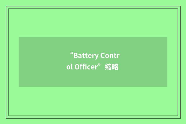 “Battery Control Officer”缩略