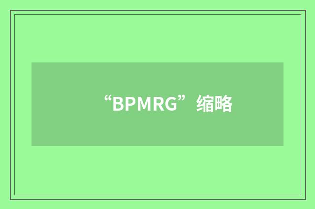 “BPMRG”缩略