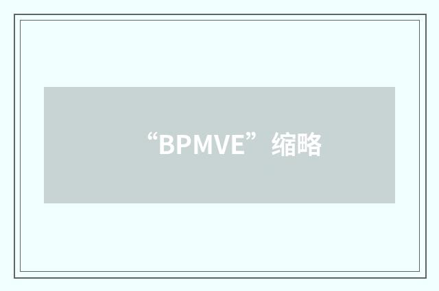 “BPMVE”缩略