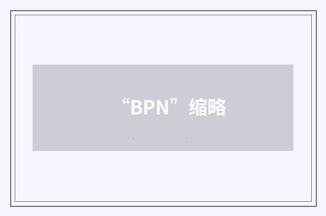 “BPN”缩略