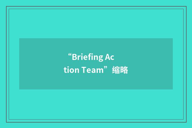 “Briefing Action Team”缩略