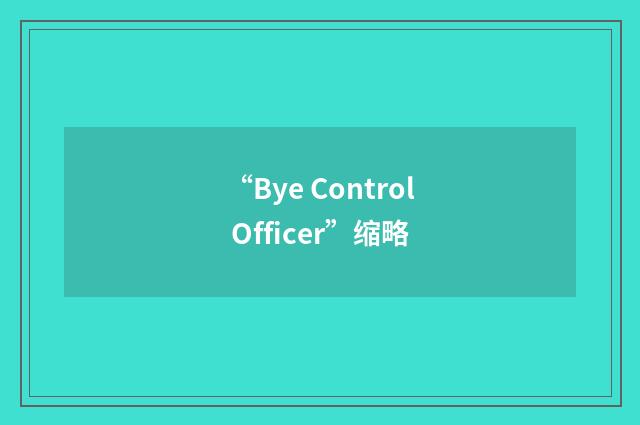 “Bye Control Officer”缩略