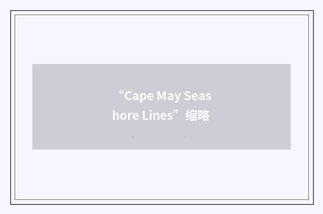 “Cape May Seashore Lines”缩略
