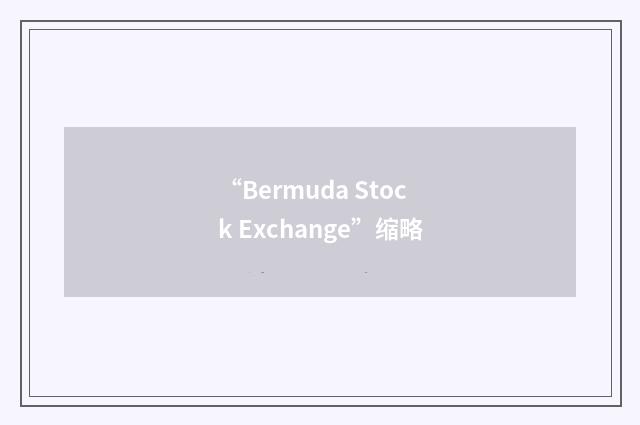“Bermuda Stock Exchange”缩略