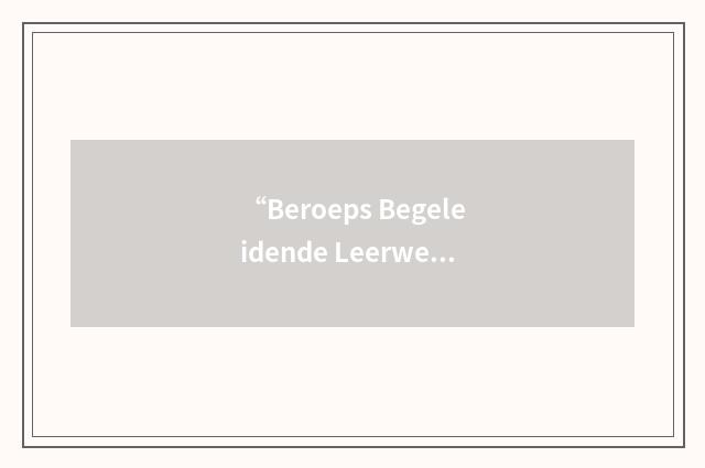 “Beroeps Begeleidende Leerweg”缩略