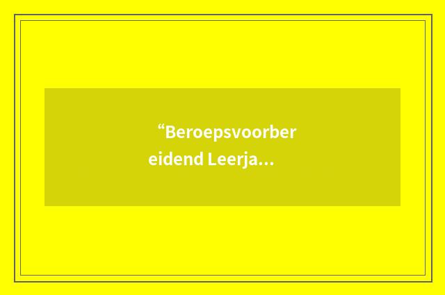 “Beroepsvoorbereidend Leerjaar”缩略
