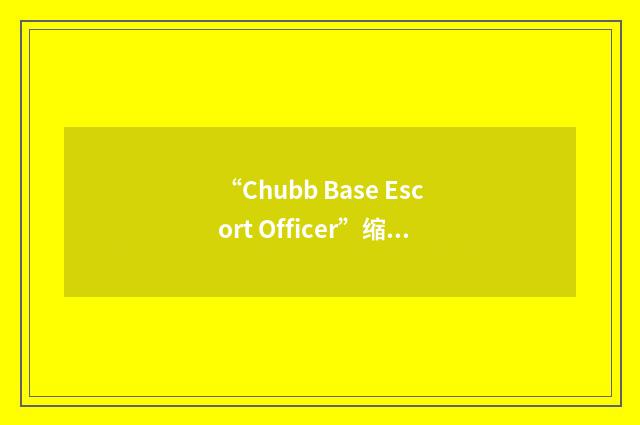 “Chubb Base Escort Officer”缩略