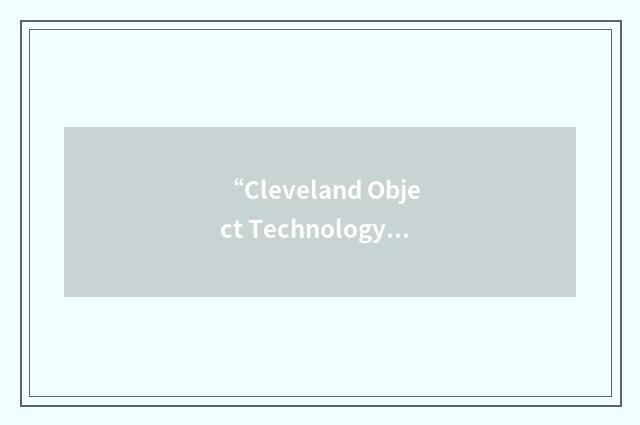 “Cleveland Object Technology Users Group”缩略