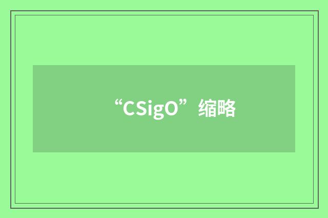 “CSigO”缩略