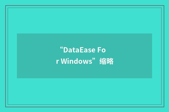 “DataEase For Windows”缩略