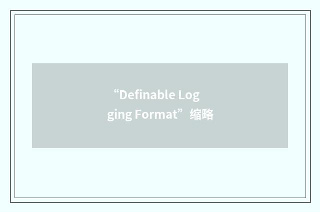 “Definable Logging Format”缩略