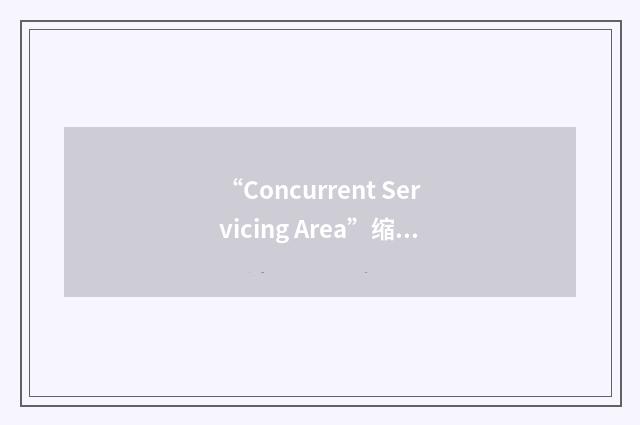 “Concurrent Servicing Area”缩略