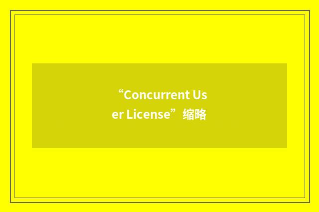 “Concurrent User License”缩略