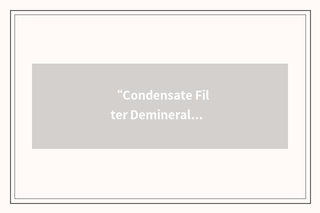 “Condensate Filter Demineralizer”缩略