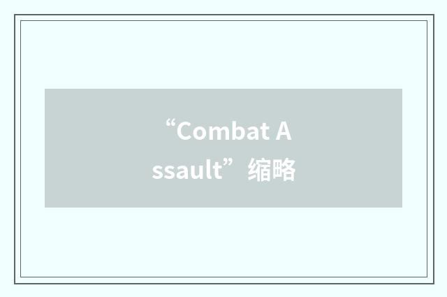 “Combat Assault”缩略