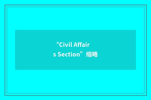 “Civil Affairs Section”缩略