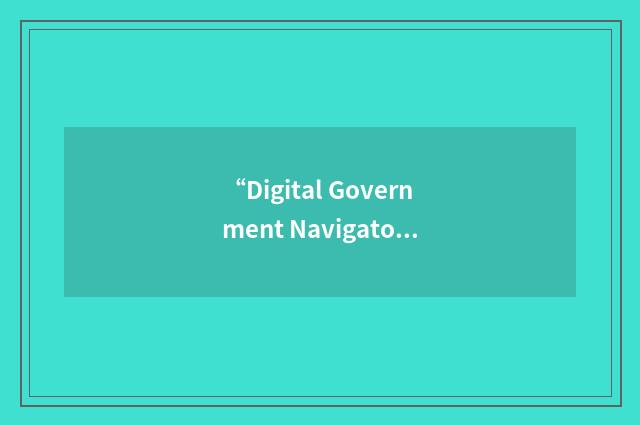 “Digital Government Navigator”缩略
