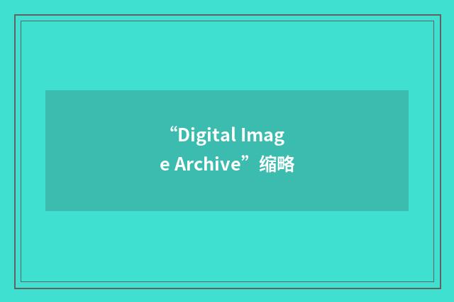 “Digital Image Archive”缩略