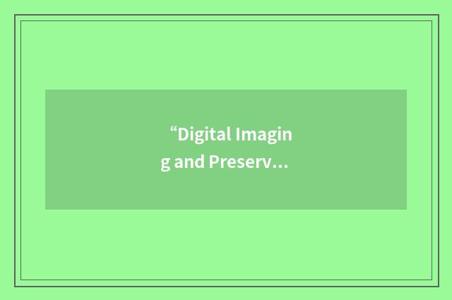 “Digital Imaging and Preservation Policy Research”缩略