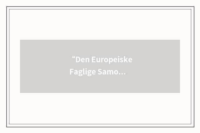 “Den Europeiske Faglige Samorganisasjon”缩略