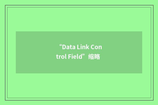 “Data Link Control Field”缩略