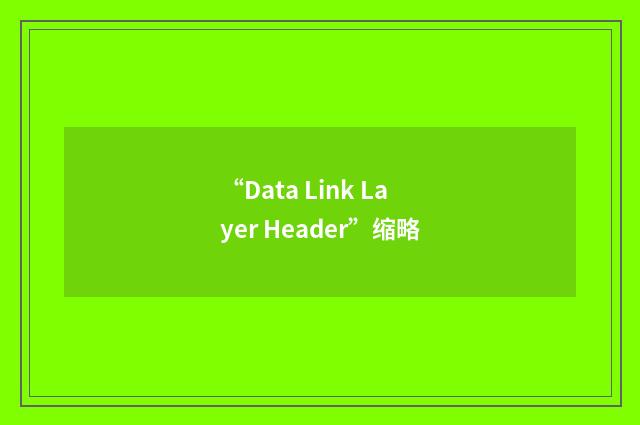 “Data Link Layer Header”缩略