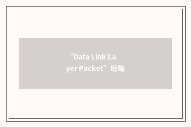 “Data Link Layer Packet”缩略
