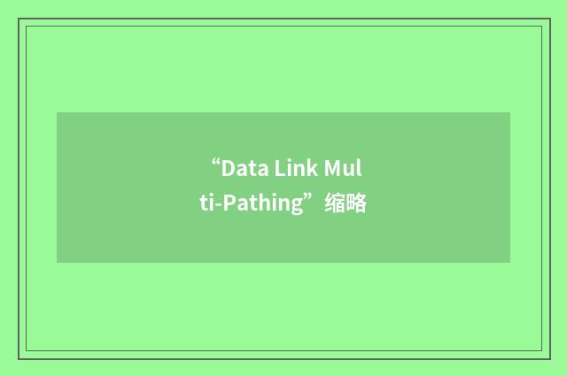“Data Link Multi-Pathing”缩略