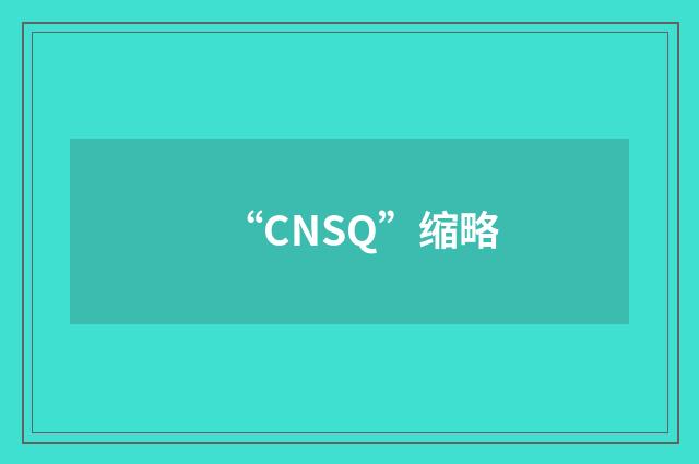 “CNSQ”缩略