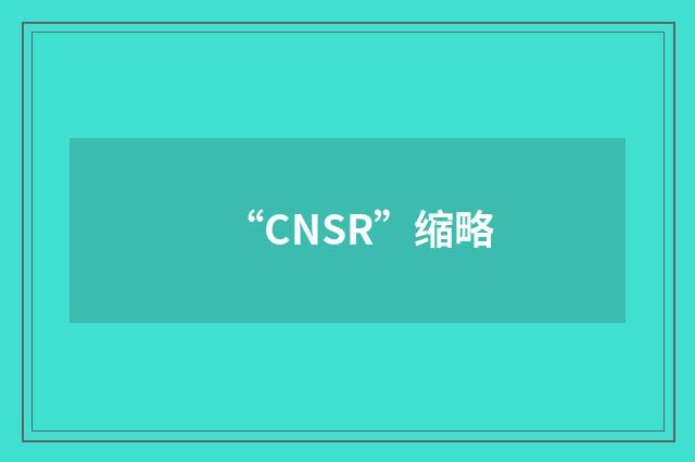 “CNSR”缩略