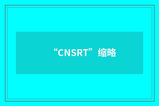“CNSRT”缩略