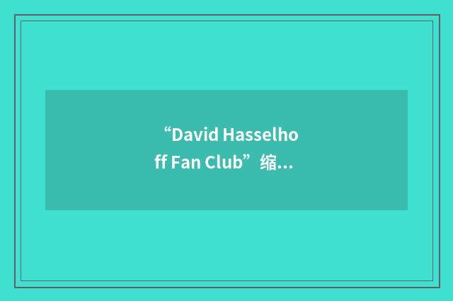 “David Hasselhoff Fan Club”缩略