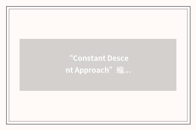 “Constant Descent Approach”缩略