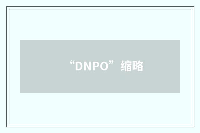 “DNPO”缩略