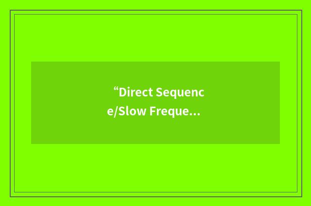 “Direct Sequence/Slow Frequency Hopping”缩略