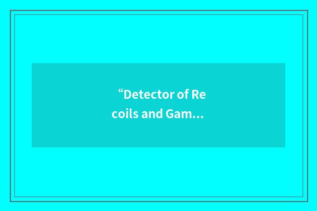 “Detector of Recoils and Gammas of Nuclear Reactions”缩略