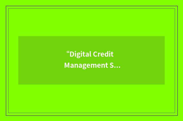 “Digital Credit Management System”缩略