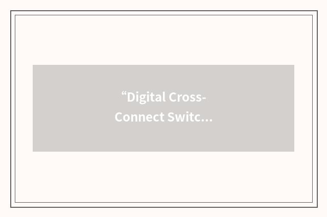 “Digital Cross-Connect Switches”缩略