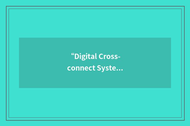 “Digital Cross-connect System”缩略