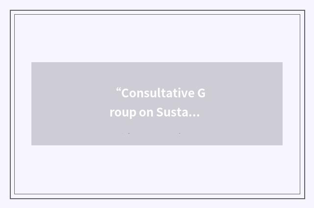 “Consultative Group on Sustainable Development Indicators”缩略