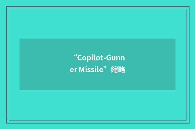 “Copilot-Gunner Missile”缩略