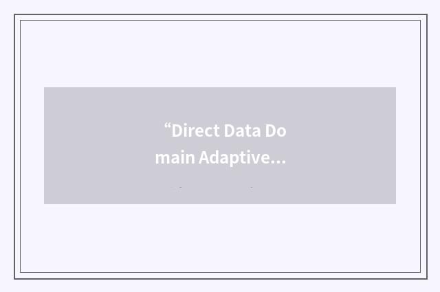 “Direct Data Domain Adaptive”缩略