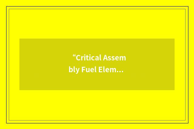 “Critical Assembly Fuel Element Exchange”缩略