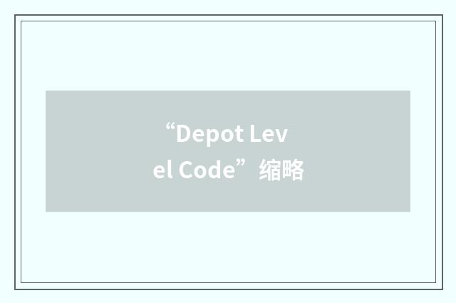 “Depot Level Code”缩略