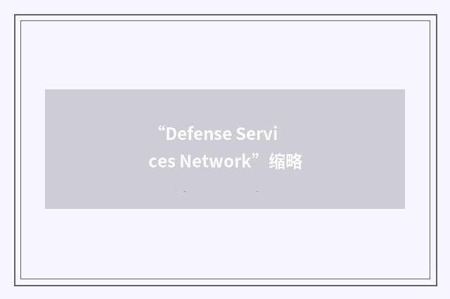 “Defense Services Network”缩略