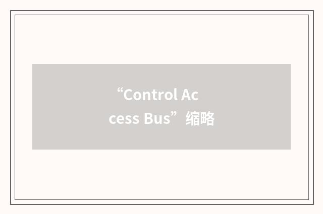 “Control Access Bus”缩略