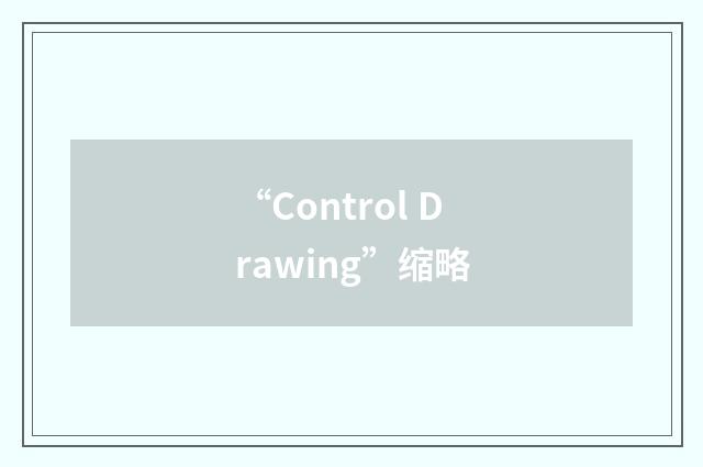 “Control Drawing”缩略